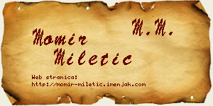 Momir Miletić vizit kartica